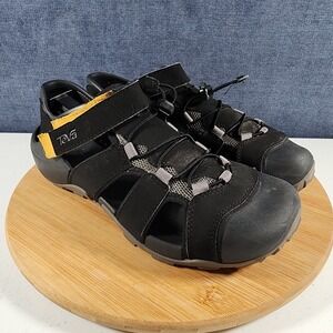 Teva Sandals Mens Size 10 Flintwood 1118941 Black/Yellow Hiking Outdoor Athletic